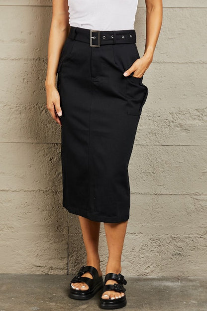 Casual Business Cargo Midi Skirt