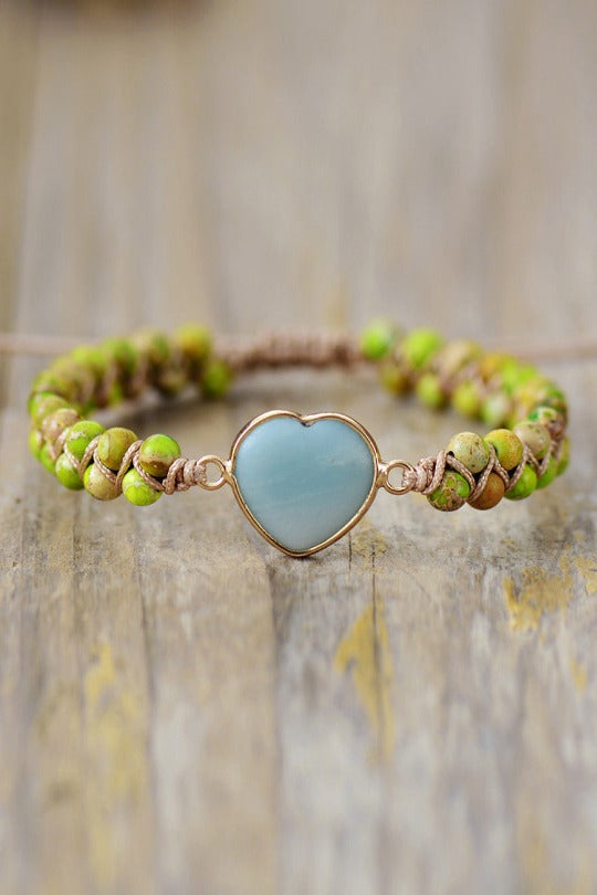 Natural Stone Heart Shape Bracelet