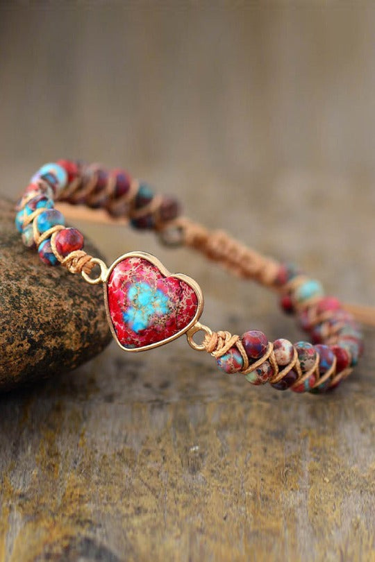 Natural Stone Heart Shape Bracelet