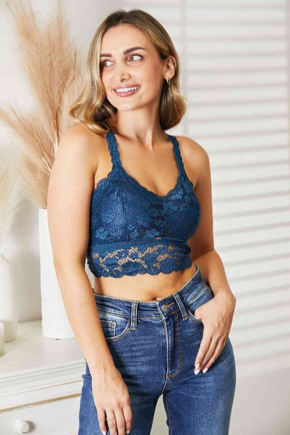 Navy Crisscross Lace Bralette