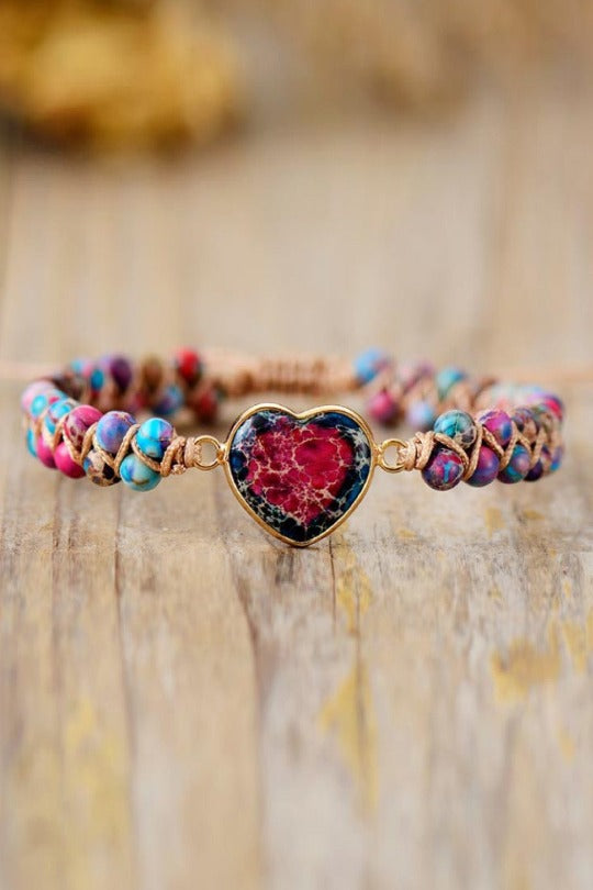 Natural Stone Heart Shape Bracelet