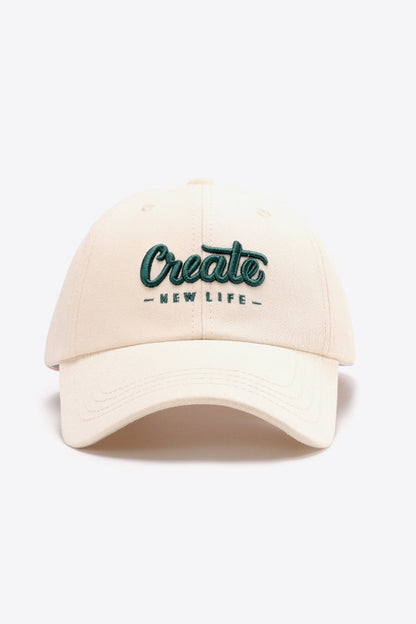 Adjustable Create New Life Baseball Cap