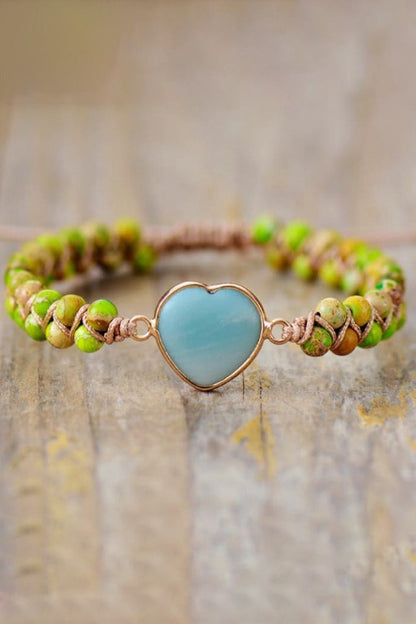 Natural Stone Heart Shape Bracelet